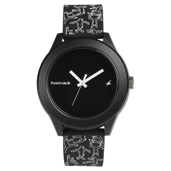Fastrack Quartz Analog Black Dial Silicone Strap Watch for Unisex - image number 0