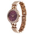 Vyb Mirage By Fastrack Quartz Analog Maroon Dial Rose Gold Metal Strap Watch For Girls - image number 2