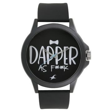 Fastrack Quartz Analog Black Dial Silicone Strap Watch for Unisex