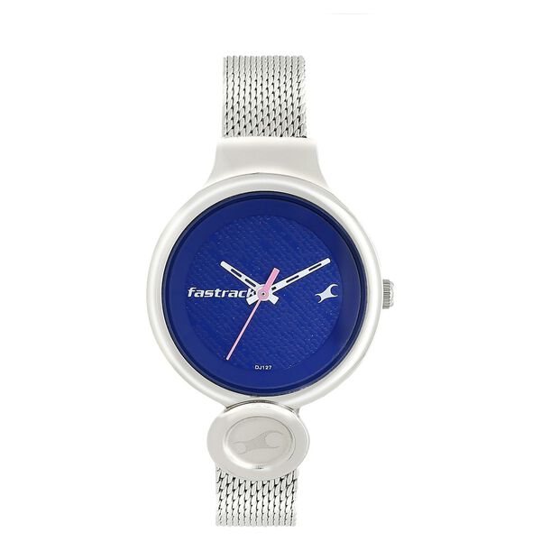 Fastrack Denim Quartz Analog Blue Dial Stainless Steel Strap Watch for Girls - image number 0
