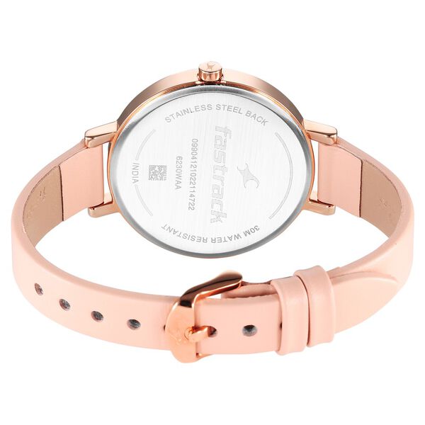 Fastrack Style Up Silver Dial Leather Strap Watch for Girls - image number 5