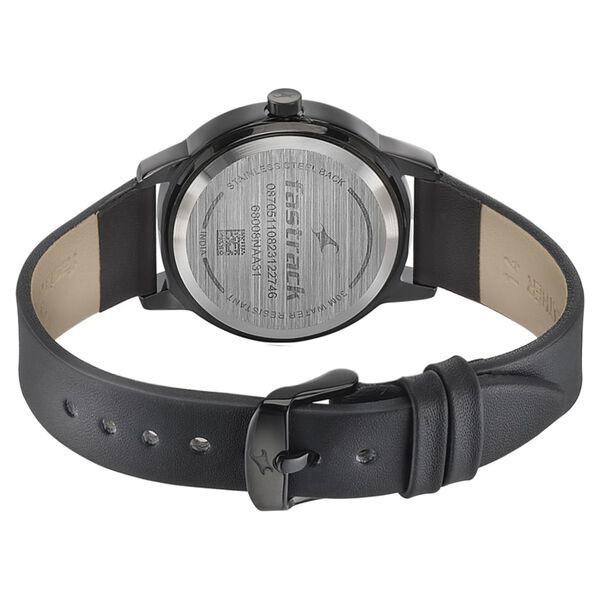 Fastrack Pulse Quartz Analog Black Dial Leather Strap Watch for Girls - image number 4