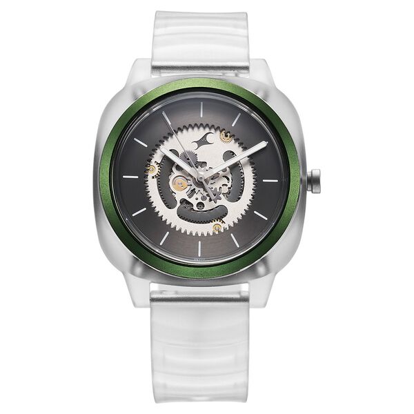 Fastrack Bare Quartz Analog Skeleton Unisex Watch With Anthracite Dial And Translucent Plastic Strap - image number 1