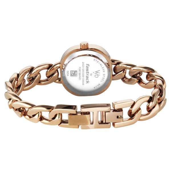 Vyb Starlet By Fastrack Quartz Analog Silver Dial Rose Gold Metal Strap Watch For Girls - image number 5