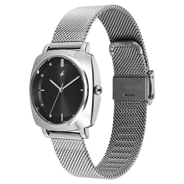 Fastrack Stunners X Quartz Analog Black Dial Stainless Steel Strap Watch For Girls - image number 2