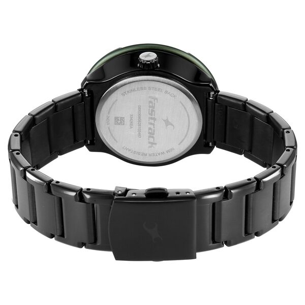 Fastrack Multifunction Textured Black Dial Men's Watch with Integrated Black Metal Bracelet - image number 5