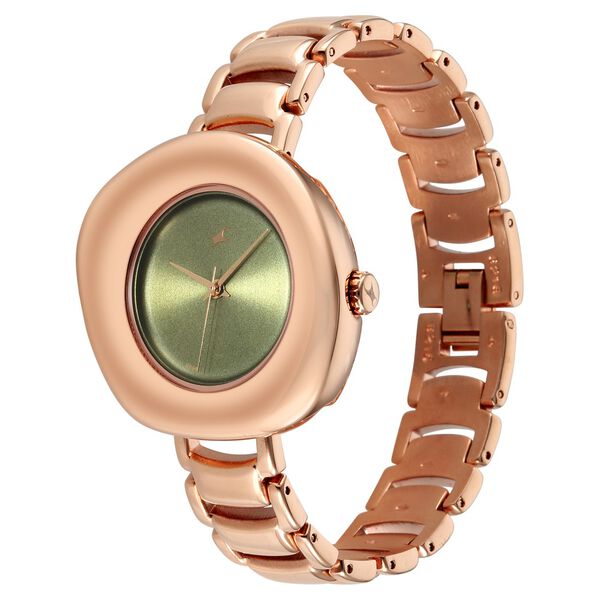 Fastrack Analog Green Dial Women's Watch with Rose Gold Metal Bracelet - image number 2