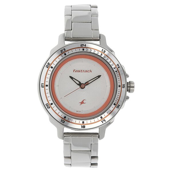 Fastrack Quartz Analog Silver Dial Stainless Steel Strap Watch for Girls - image number 0