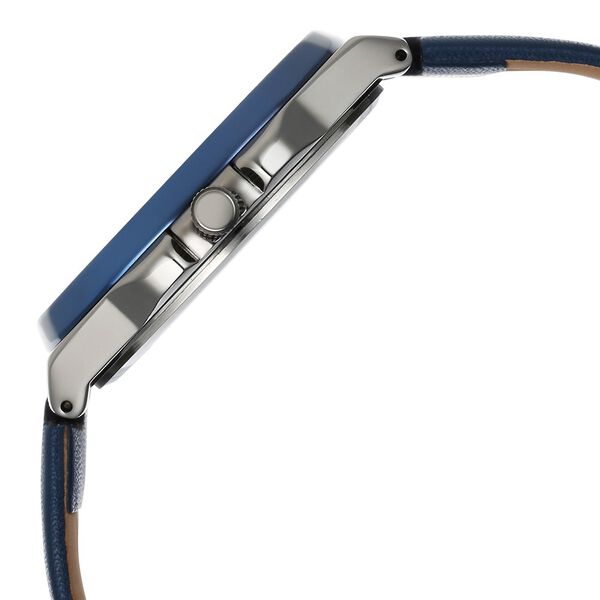Fastrack Vyb Drift Quartz Analog Grey Dial Blue Color Leather Strap Watch For Guys - image number 4