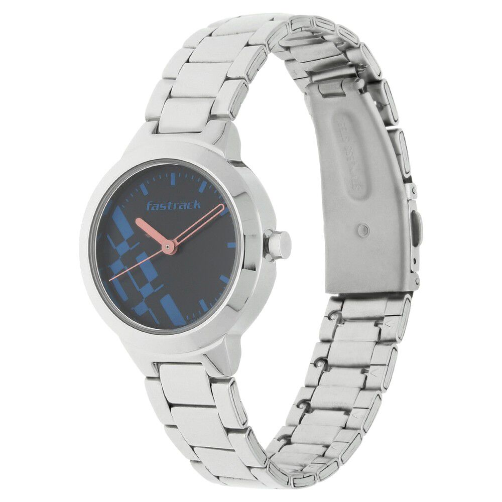 Fastrack Checkmate Quartz Analog Blue Dial Stainless Steel Strap