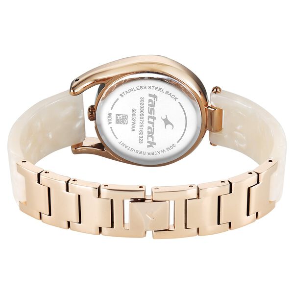 Fastrack Younique Quartz Analog Mother of Pearl Dial Two Toned Acetate & Metal Strap Watch For Girls - image number 5