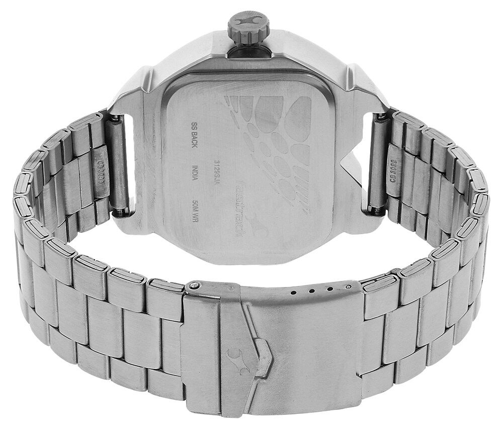 Fastrack Quartz Analog Black Dial Stainless Steel Strap Watch for Guys