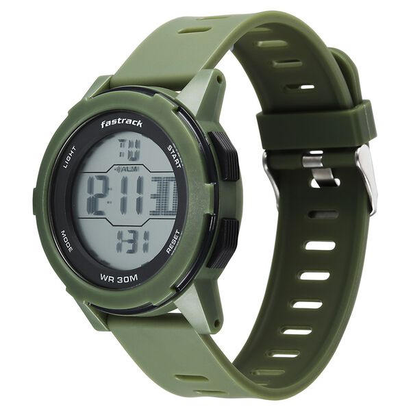 Fastrack Streetstyle Digital Dial Green Polyether Strap Watch For Unisex - image number 2