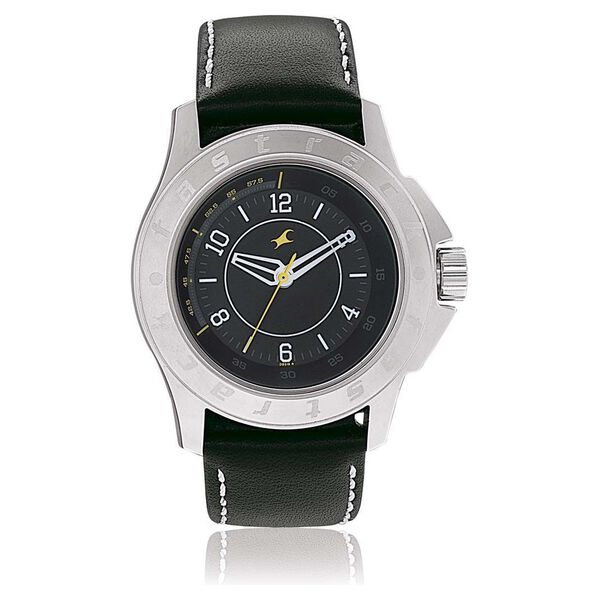 Fastrack Quartz Analog Black Dial Leather Strap Watch for Guys - image number 0
