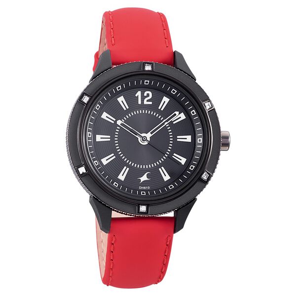 Fastrack Modular Quartz Analog Black Dial Leather Strap Watch for Girls - image number 0