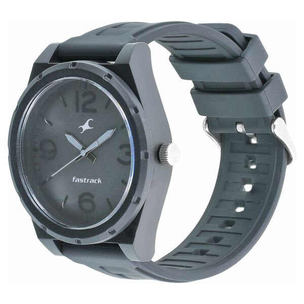 Fastrack Trendies Quartz Analog Grey Dial Silicone Strap Watch for Guys - image number 1