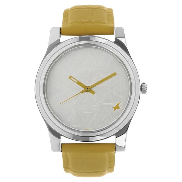 Fastrack Quartz Analog Silver Dial Leather Strap Watch for Girls - image number 0