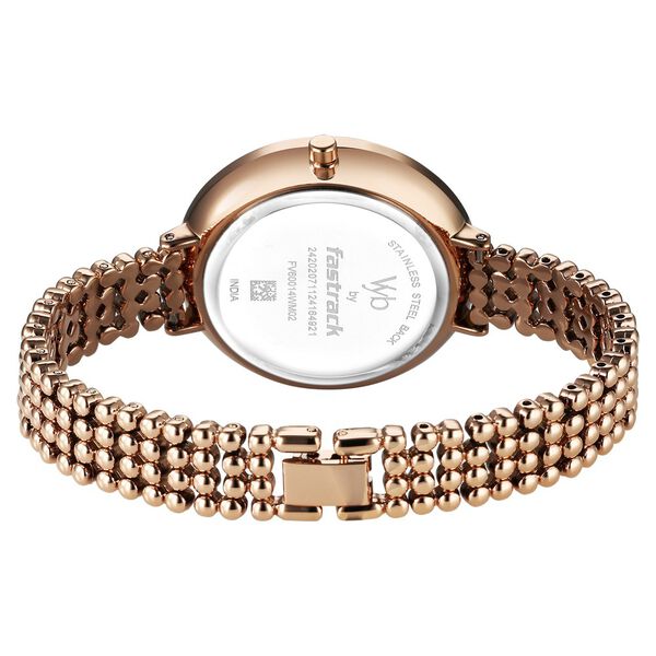 Vyb Iconique By Fastrack Quartz Analog White Dial Metal Strap Watch For Girls - image number 6