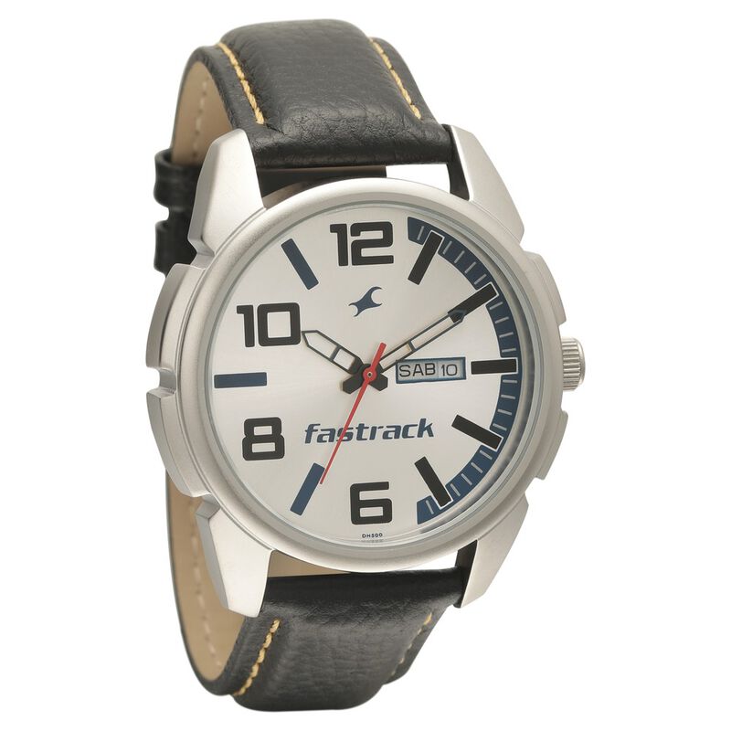 Buy Online Fastrack Silver Dial Quartz Analog with Day and Date - Main Image