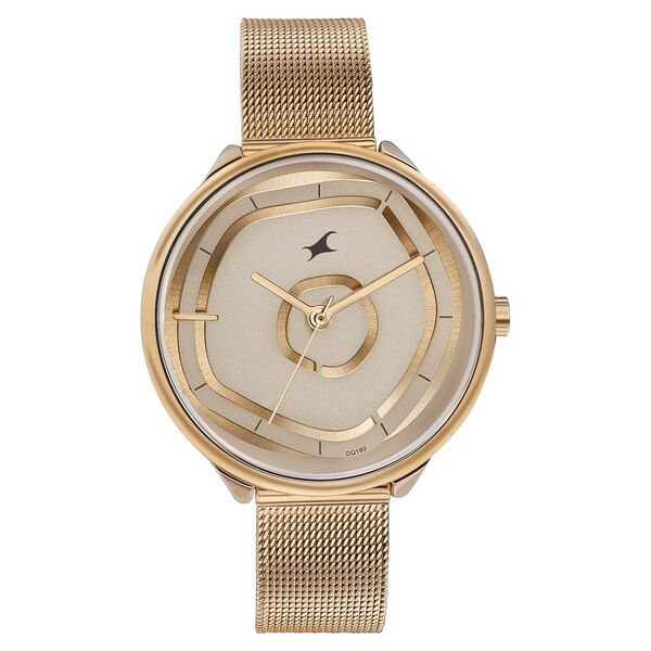 Fastrack Stunners Quartz Multifunction Rose Gold Dial Stainless Steel Strap Watch for Girls - image number 0