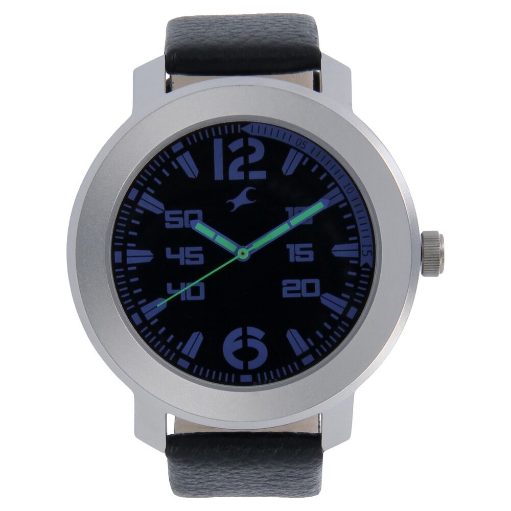 Buy Online Fastrack Quartz Analog Black Dial Leather Strap Watch for Guys ng3121sl04c Fastrack