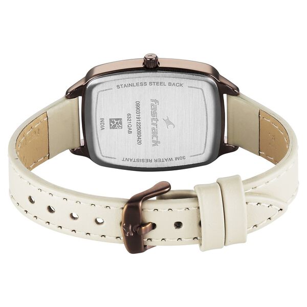 Fastrack Wild Quartz Analog Brown Dial Beige Leather Strap Watch For Girls - image number 7