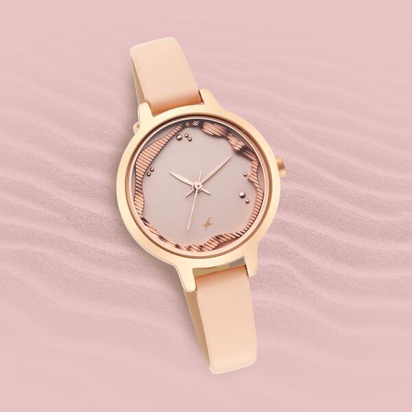Fastrack Uptown Retreat Quartz Analog Pink Dial Leather Strap Watch for Girls - image number 0