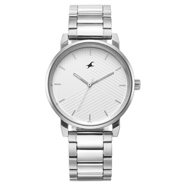 Fastrack Stunners White Dial Metal Strap Watch for Guys - image number 0