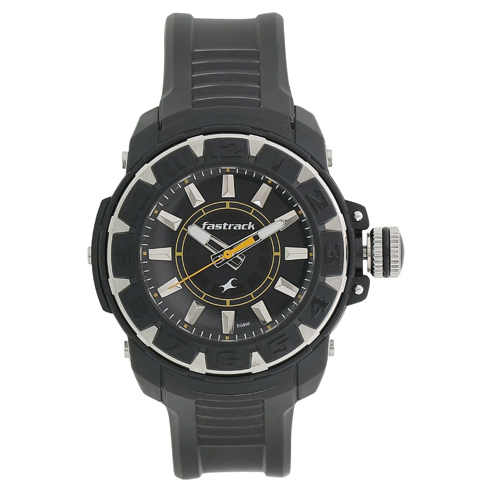Fastrack Quartz Analog Grey Dial Plastic Strap Watch for Guys