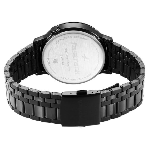 Fastrack Exuberant Quartz Multifunction Black Dial Stainless Steel Strap Watch for Guys - image number 5
