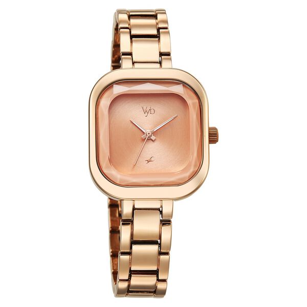 Fastrack Vyb Manifester Quartz Analog Pink Dial Metal Strap Watch For Girls - image number 2
