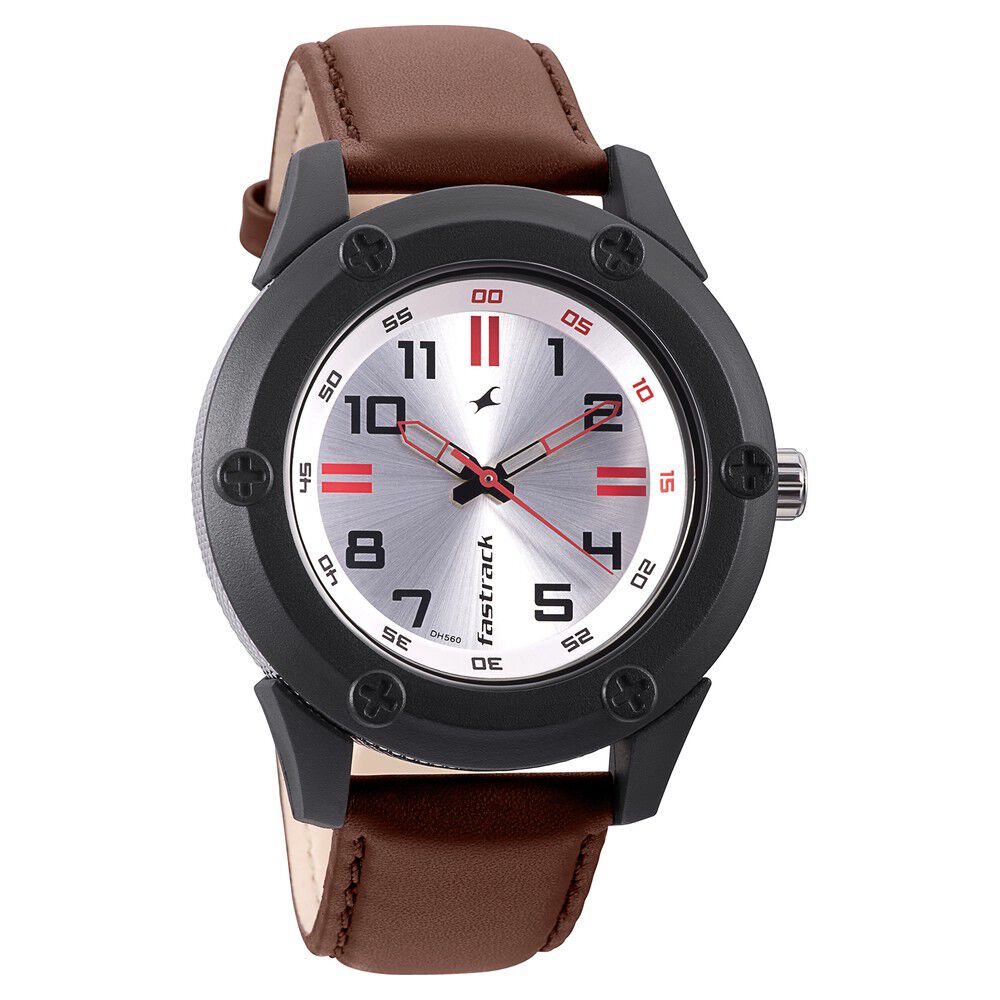 Buy Online Fastrack Modular Quartz Analog Silver Dial Leather