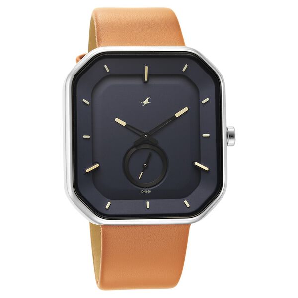 Fastrack After Dark Blue Dial Leather Strap Watch for Guys - image number 1