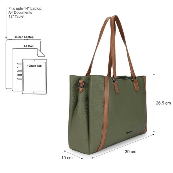Metro carry laptop tote - olive - image number 2