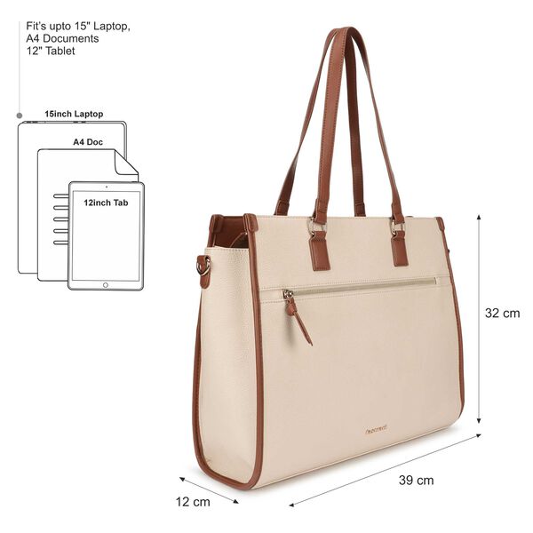 Powercarry laptop tote - beige - image number 2