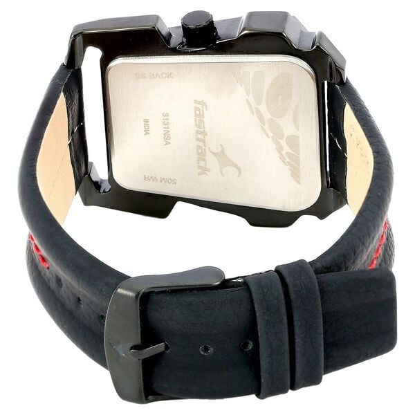 Fastrack Quartz Analog Black Dial Leather Strap Watch for Guys - image number 2