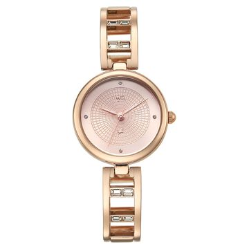 Vyb Seeker By Fastrack Quartz Analog Rose Gold Dial Rose Gold Metal Strap Watch For Girls