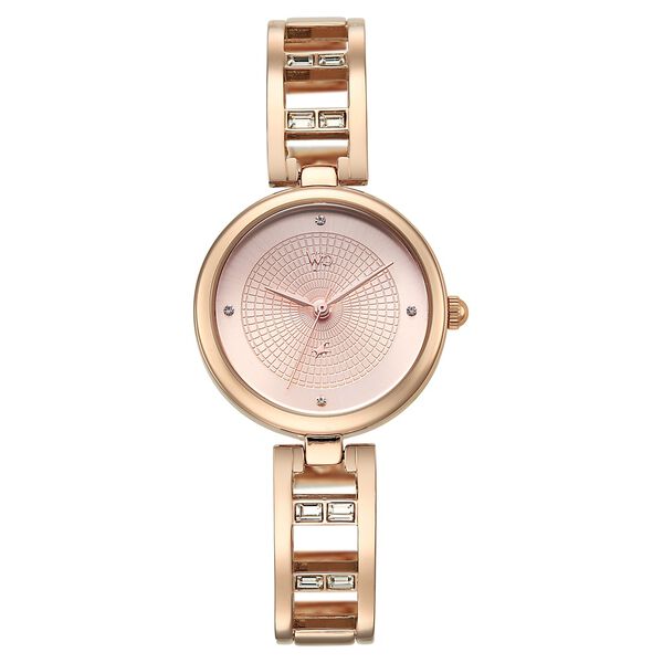 Vyb Seeker By Fastrack Quartz Analog Rose Gold Dial Rose Gold Metal Strap Watch For Girls - image number 0