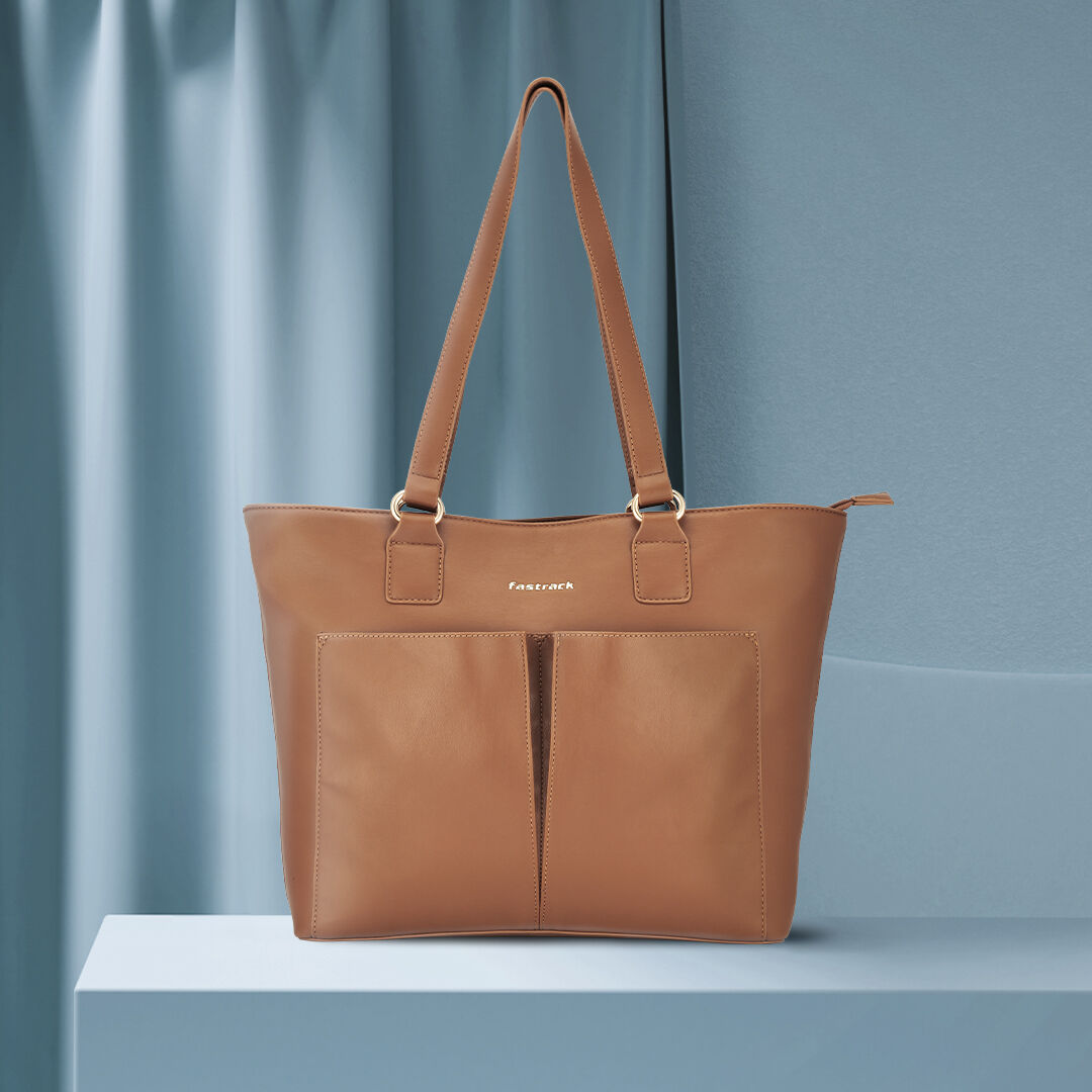 Buy Online Fastrack Essential Tote with Pockets in Tan f234tolas17tn1 Fastrack