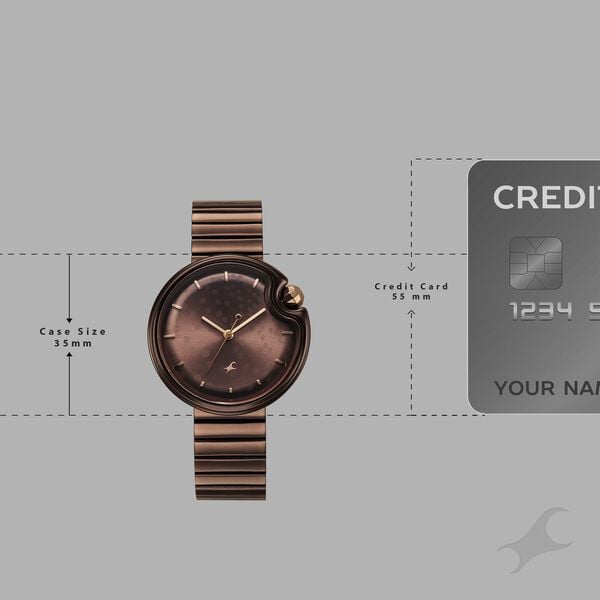 Fastrack Groove Analog with Brown Dial Brown Metal Strap Watch for Girls - image number 3