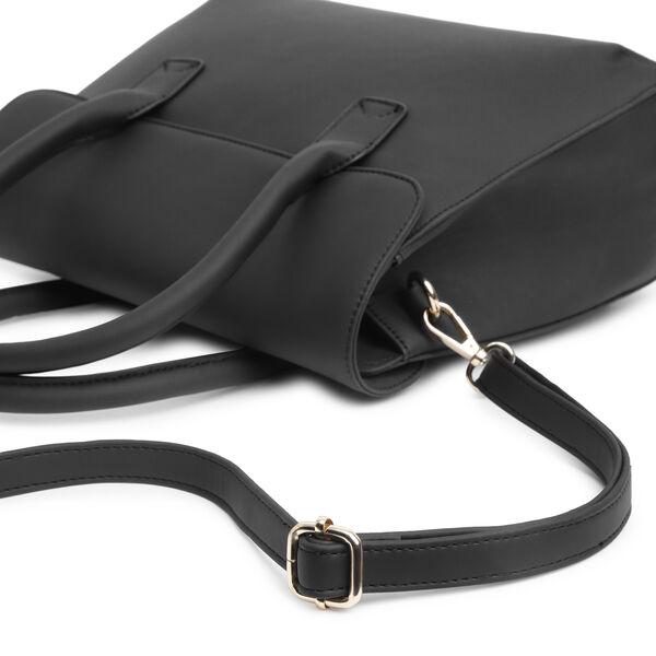 Fastrack Large Satchel Bag for Women | Structured, Stylish Bag With Spacious Compartments | Classic Work Bag Made of High Quality Faux Leather (Black) - image number 4