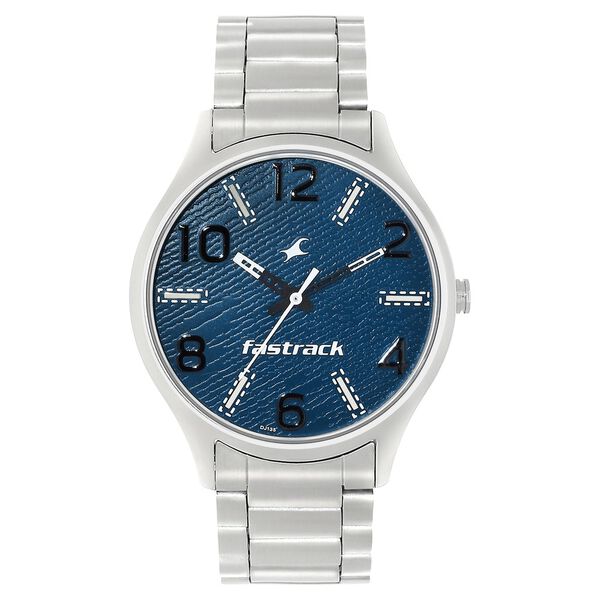 Fastrack Denim Quartz Analog Blue Dial Stainless Steel Strap Watch for Guys - image number 0