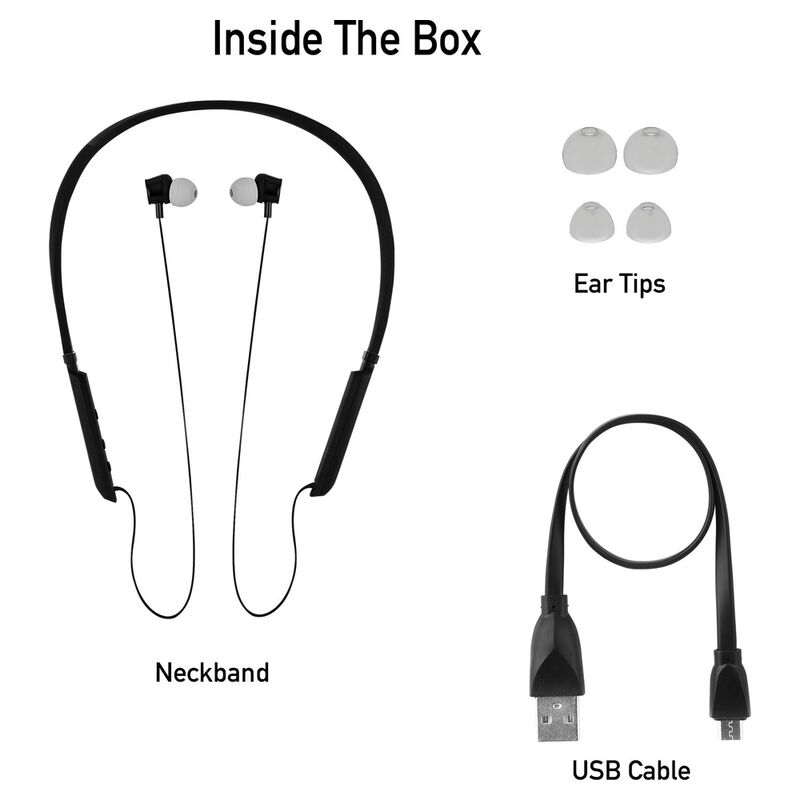 Reflex Tunes - Behind the Neck Black Wireless Earphones - image number 6
