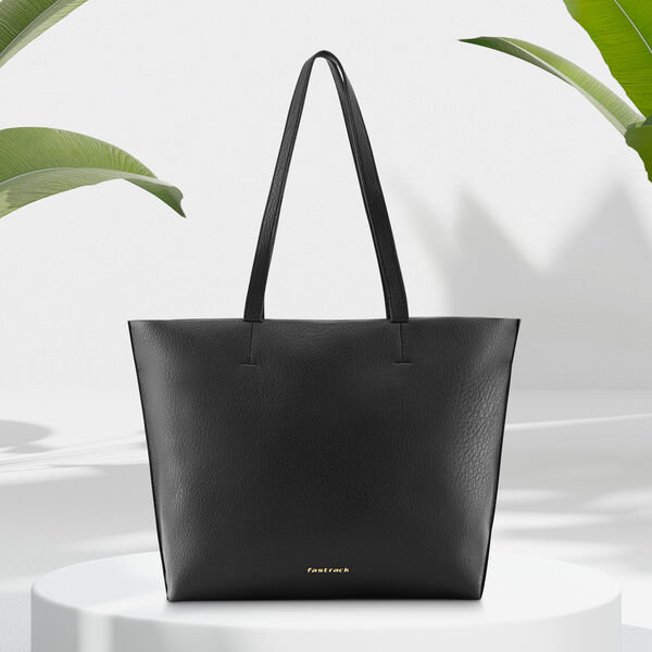 Fastrack Casual Tote in Black with Zip Closure - image number 0