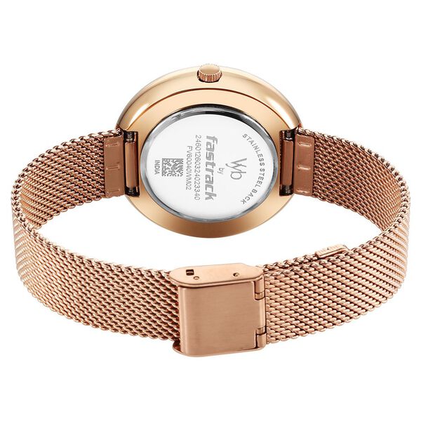 Fastrack Vyb Mirage Quartz Analog Black Dial Stainless Steel Strap Watch for Girls - image number 4