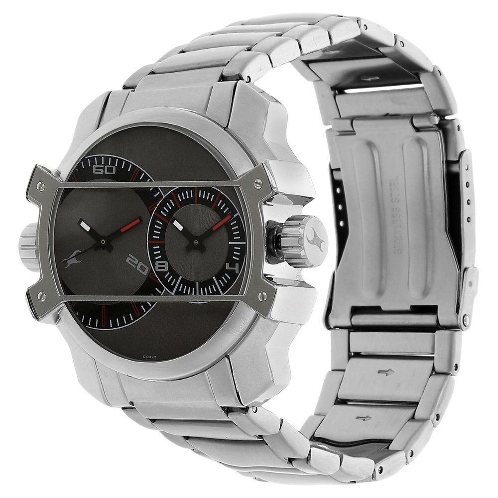 Buy Online Fastrack Quartz Analog Grey Dial Stainless Steel Strap Watch for Guys ns3098sm01 Fastrack