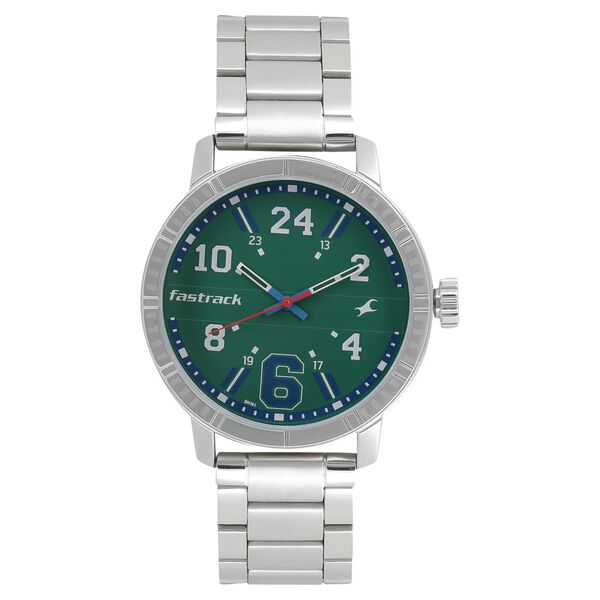 Fastrack Varsity Quartz Analog Green Dial Stainless Steel Strap Watch for Guys - image number 0