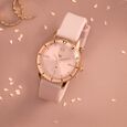 Vyb Manifester By Fastrack Quartz Analog Pink Dial Silicone Strap Watch For Girls - image number 0