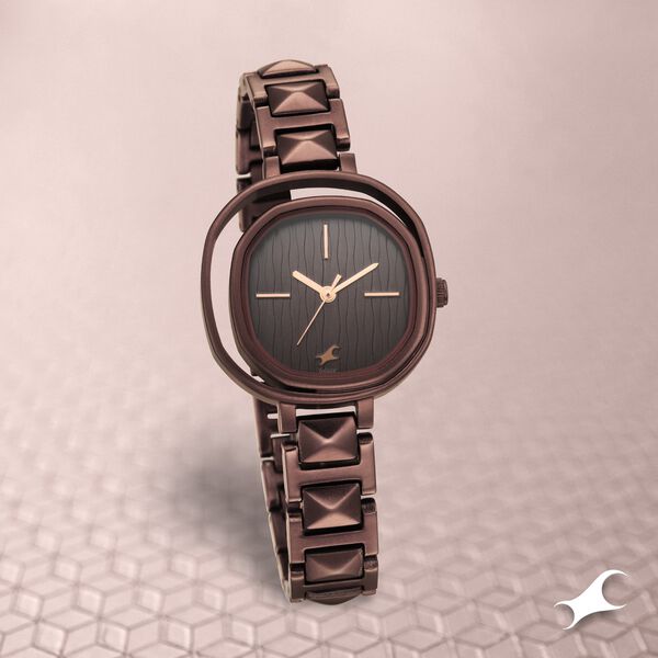Fastrack Opulence Quartz Analog Brown Dial Metal Strap Watch for Girls - image number 0
