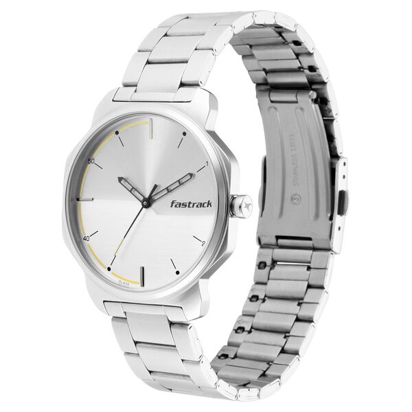 Fastrack Stunners Quartz Analog Silver Dial Metal Strap Watch for Guys - image number 3